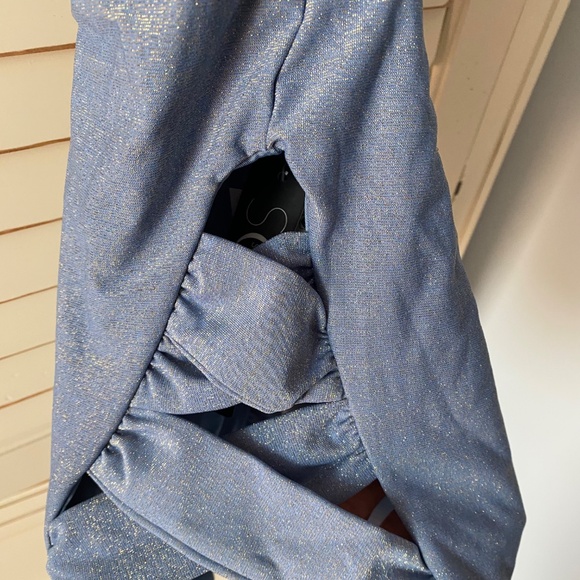 Soluna swimsuit denim blue sparkly adjustable straps, removable bra pads, - Picture 5 of 16